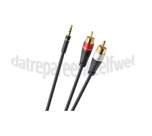Foto van Oehlbach Jack - Tulp Kabel Excellence Stereo-Audio kabel 3,5mm jack/cinch Vergulde connectoren, 2 meter 