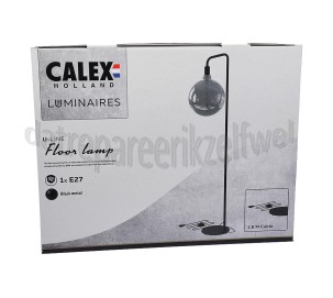 Foto van Calex Lamphouder U-Line Vloerlamp, Zwart Met schakelaar 