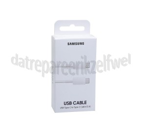 Foto van Samsung USB-C Kabel USB-C naar USB-C Kabel 45W, 1 meter, Wit laden en gegevensoverdracht 