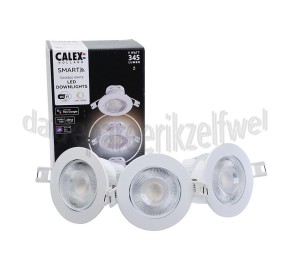 Foto van Calex Ledlamp Smart Wifi CCT Downlight, 3-pack IP21, 2700-6500K 