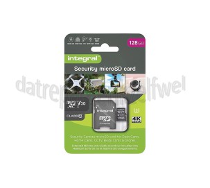 Foto van Integral Memory card Security Micro SD 4K V30 UHS-1U3 A1 Class 10 128 GB Dash Cam en beveiligingscamera 