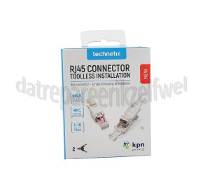 Foto van Technetix Netwerk Stekker RJ45 connector, 2 stuks CAT5, CAT5E, CAT6, CAT6A 