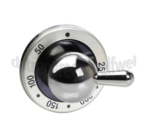 Foto van Knop Ilve G3610008, Chroom/Zwart, 504-7 temperatuurknop G361/00/08, 9660CNMP, P120SG, PE60NMP 