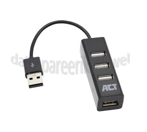 Foto van ACT Hub 4 poorts USB hub mini USB 2.0 Zwart 