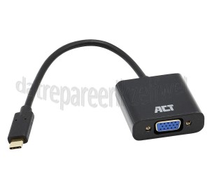 Foto van ACT Converter Converter van USB Type C naar VGA Input USB-C male, Output VGA female 