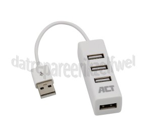 Foto van ACT Hub 4 poorts USB hub mini USB 2.0 Wit 