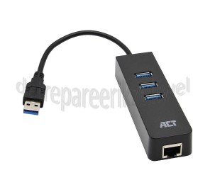 Foto van ACT Hub 3 Poorts USB Hub met Gigabit netwerkpoort USB 3.1 Gen1 