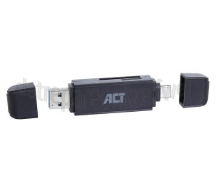 Foto van ACT Kaartlezer Compacte USB 3.1 Gen1 (USB 3.0) kaartlezer Type C en Type A connector 