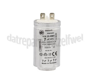 Foto van Condensator 7 uf Bedrijfscondensator motor trommel T71279AC, T65280AC, T61270AC 