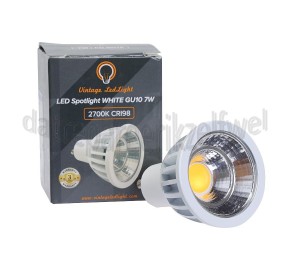 Foto van Vintage LedLight Ledlamp LED Spotlight GU10 White CRI98 Dimbaar, 7W, 2700K 