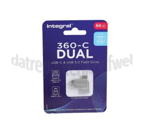 Foto van Integral Memory stick Integral 360-C Dual 64GB USB-C & USB3.0 Flash Drive 