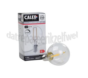 Foto van Calex Ledlamp Filament Kogellamp 240V 3,5 Watt 250 Lumen 2700K E14 P45 Helder Dimbaar 