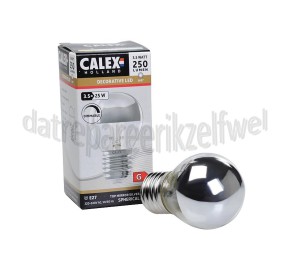 Foto van Calex Ledlamp LED volglas Filament Kopspiegel E27 P45 Chroom Dimbaar 3,5W 250lm 