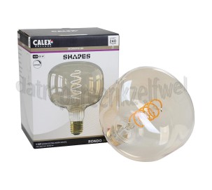 Foto van Calex Ledlamp Filament LED Rondo, Amber E27 Dimbaar 4W 2000K 