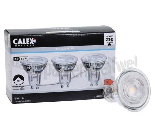 Foto van Calex Ledlamp 3-Pack COB Led lamp GU10 240V 2,8W 2700K 230lm 