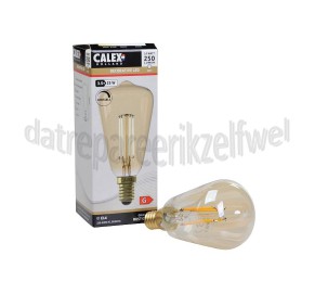 Foto van Calex Ledlamp LED Volglas Filament Rustieklamp E14 3.5W 250Lm 240V 2100K Dimbaar 