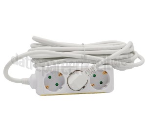 Foto van Q-Link Tafelcontactdoos 3x1.5mm2 5 Meter Wit 3 Voudig Randaarde 
