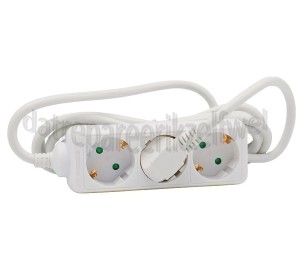 Foto van Q-Link Tafelcontactdoos 3x 1.5mm 3 Meter Wit 3 Voudig Randaarde 