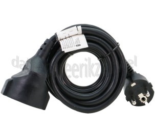 Foto van Q-Link Snoer 3x 1.5mm2 3 Meter Zwart Verlengsnoer Randaarde 