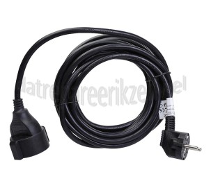 Foto van Q-Link Snoer 3x 1.5mm2 5 Meter Zwart Verlengsnoer Randaarde 