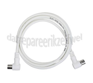 Foto van Antenne Kabel Coax, Haaks, IEC Male - IEC Contra Female 1.5 Meter, Dubbel afgeschermd, 9.5mm 