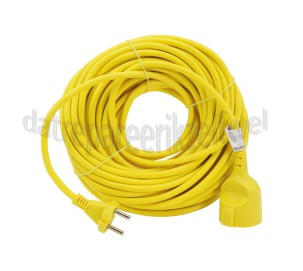 Foto van Q-Link Snoer 2x 1.5mm2 20 Meter Geel Verlengsnoer zonder Randaarde 