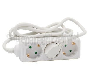 Foto van Q-Link Tafelcontactdoos 3x 1.5mm2 1.5 Meter Wit 3 Voudig Randaarde 