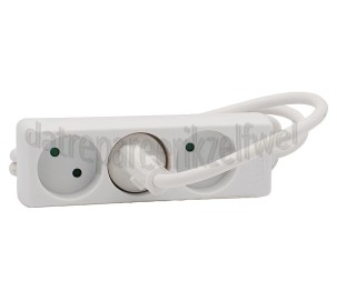 Foto van Q-Link Tafelcontactdoos 2x 1.5mm 1.5 Meter Wit 3 Voudig zonder Randaarde 