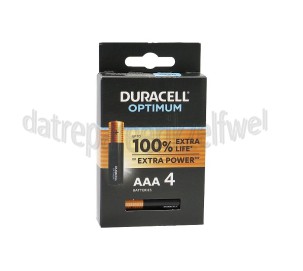 Foto van Duracell Batterij AAA Alkaline Optimum, Blister 4 stuks 