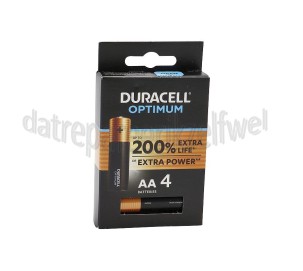 Foto van Duracell Batterij AA Alkaline Optimum, Blister 4 stuks 