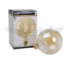 Foto van Calex Ledlamp Globe G125 Goud Flex Filament Dimbaar E27 5,5W 470 Lumen 2100K 