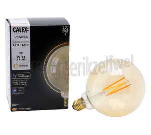 Foto van Calex Ledlamp Smart LED Filament Rustic Gold globelamp G125 220-240V, 7W, 806lm, 1800-3000K 