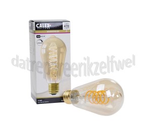 Foto van Calex Ledlamp Filament LED Rustieklamp ST64 E27 Goud Dimbaar 5,5W 470lm 