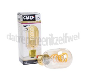 Foto van Calex Ledlamp LED Goud Flex Filament Buismodel E27 5,5W 470Lm 240V 2100K Dimbaar 