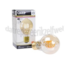Foto van Calex Ledlamp Standaard Goud Flex Filament Dimbaar E27 5,5W 2100K, 470 Lumen 