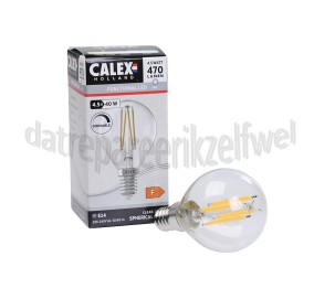 Foto van Calex Ledlamp Kogel P45 Helder Straight Filament Dimbaar E14 4,5W 470Lm 2700K 