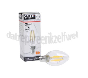 Foto van Calex Ledlamp Kaars B35 Helder Straight Filament E14 4,5W 470Lm 2700K Dimbaar 