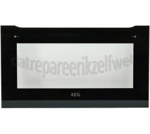 Foto van AEG Glasplaat Deurglas buitenkant oven KME761000B, KMK765080B 
