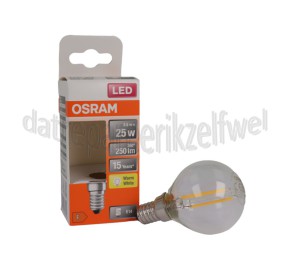 Foto van Osram Ledlamp LED Retrofit Classic P25 E14 Helder 2,5W, 2700K, 250lm 