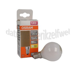 Foto van Osram Ledlamp LED Retrofit Classic P25 E14 Mat 2,5W, 2700K, 250lm 