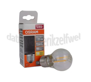 Foto van Osram Ledlamp LED Retrofit Classic P25 E27 Helder 2,5W, 2700K, 250lm 