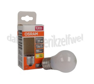 Foto van Osram Ledlamp LED Retrofit Classic P25 E27 Mat 2,5W, 2700K, 250lm 