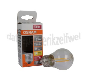 Foto van Osram Ledlamp LED Retrofit Classic P25 Dimbaar E27 Helder 2,8W, 2700K, 250lm 