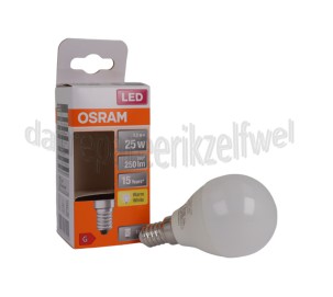 Foto van Osram Ledlamp LED Star Classic P25 E14 Mat 3,3W, 2700K, 250lm 