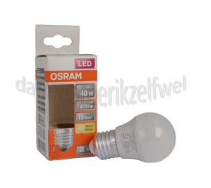 Foto van Osram Ledlamp LED Star Classic P40 E27 Mat 4,9W, 2700K, 470lm 