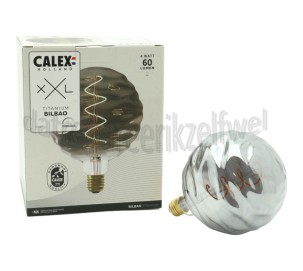 Foto van Calex Ledlamp Bilbao Titanium Ledlamp E27 4W 60Lm 2100K Dimbaar 