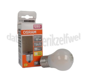 Foto van Osram Ledlamp Kogellamp LED Classic P40 4W E27 470lm 2700K Mat 