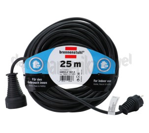Foto van Brennenstuhl Snoer 3G 1.5mm2 25 Meter Zwart 3680W 16A Verlengsnoer Randaarde 