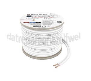 Foto van Oehlbach Luidsprekerkabel Performance 2x1,5mm Wit Rol 10 meter 