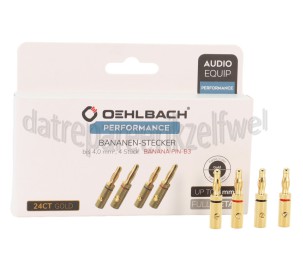 Foto van Oehlbach Adapter Performance Banaanstekker, 4 stuks B3 Pin 4mm Gold 